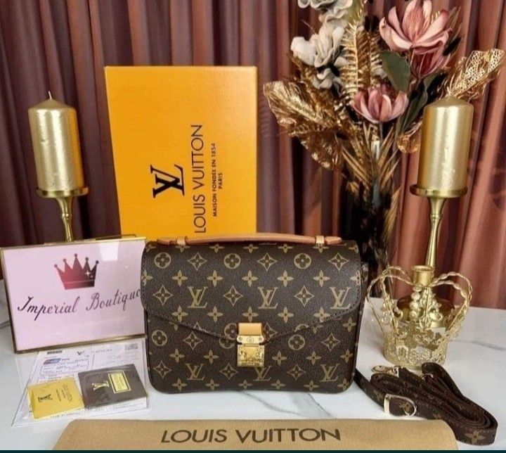 Set geanta LouisVuitton Pochette Metis+curea+portofel,saculet, etichet