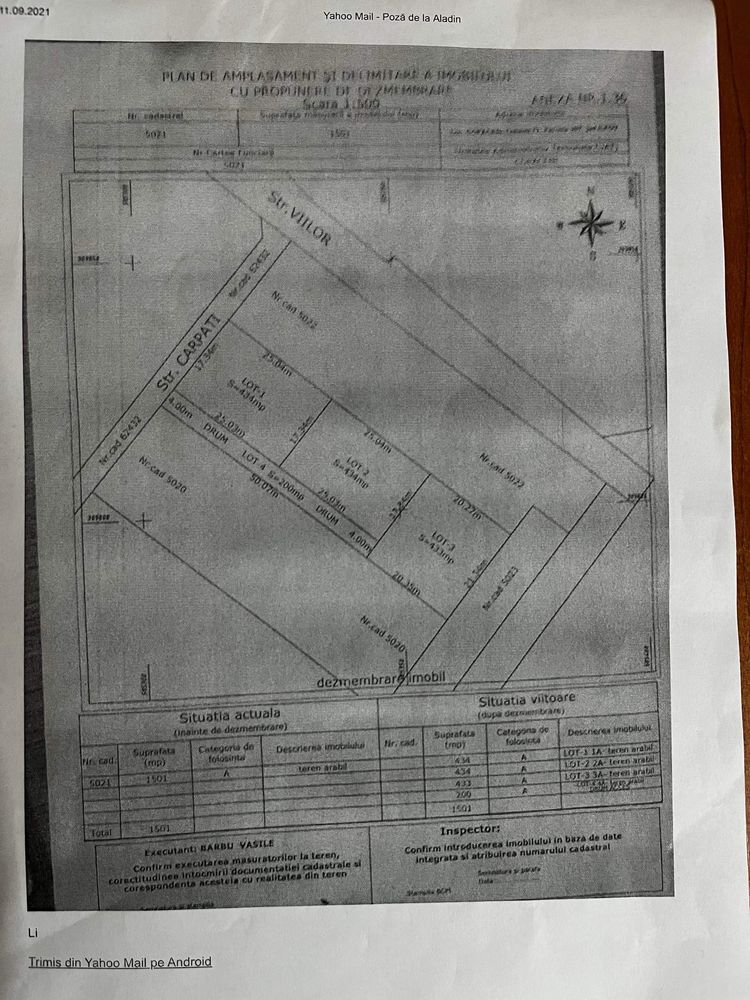 Teren de Vanzare Parcela de 750mp minim