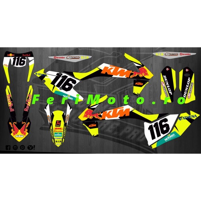 Kit complet Stickere autocolante enduro moto ATV- pt orice model si an