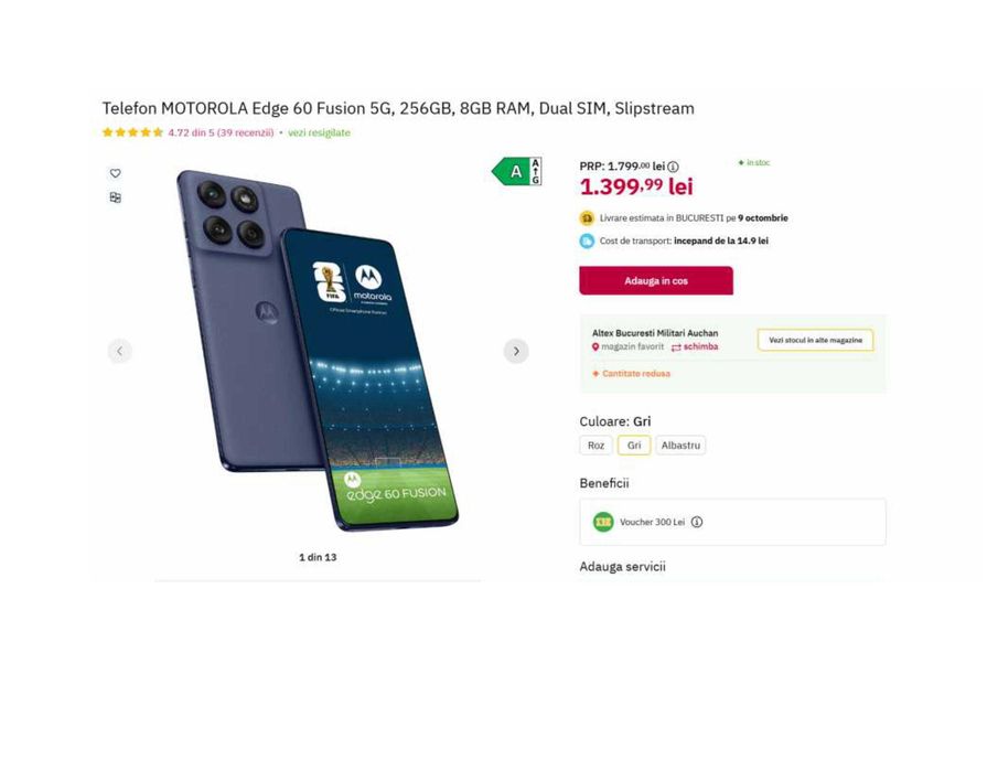 Motorola edge 60 Fusion, ca nou, garantie, ecran superb!