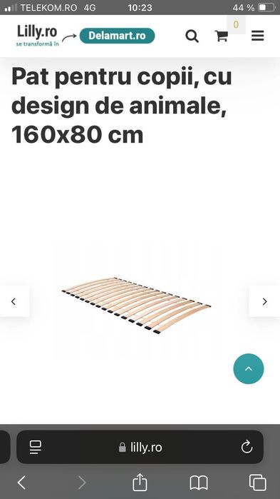 Pat copii 160x80 cu animalute
