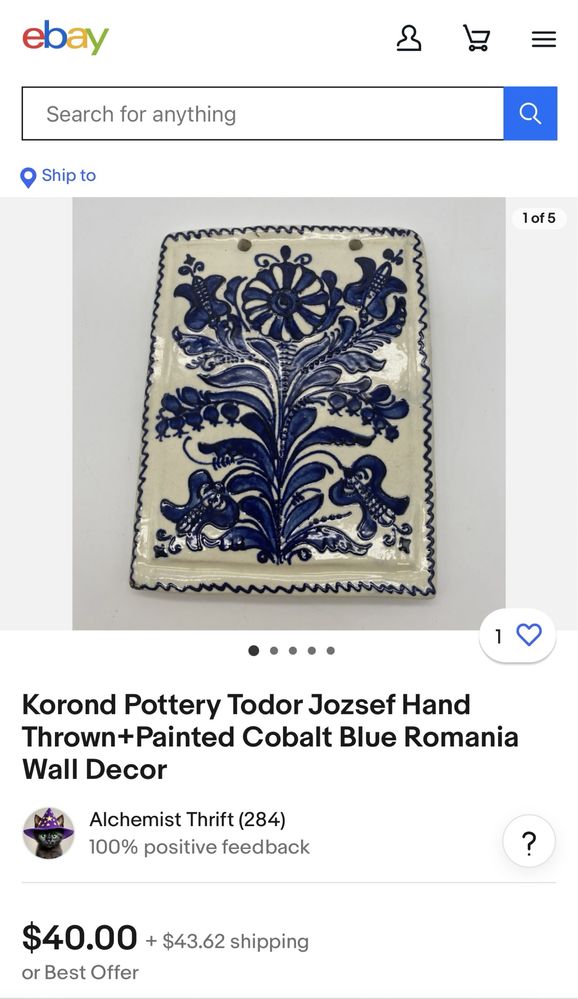 Tablou lut cunoscutul Todor Korond Jozsef artizanal 14x19cm