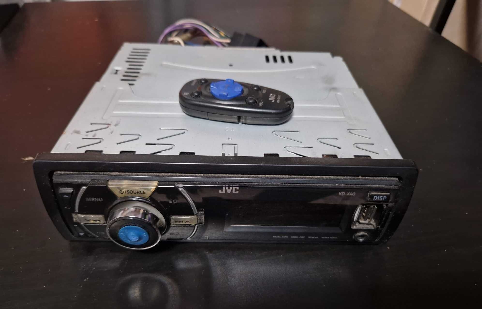 Casetofon auto JVC KD X40 Stick + telecomanda + lumini