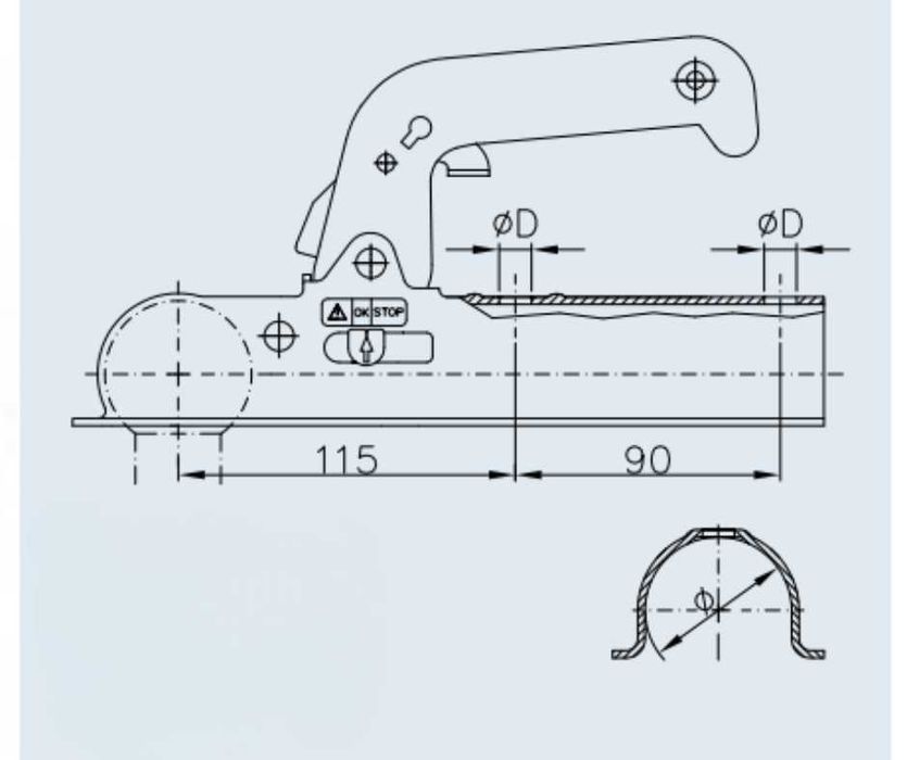 Ключалка за теглич 50 mm / 800 kg Winterhoff