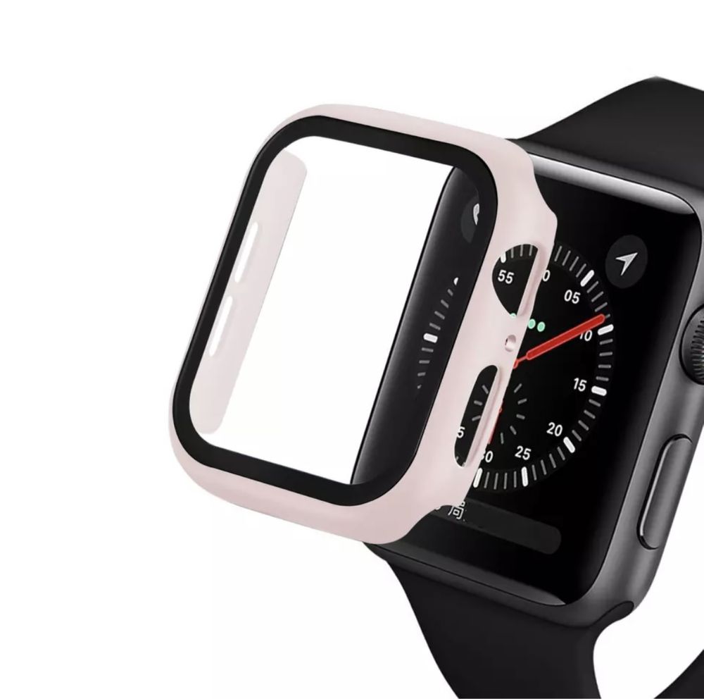 Husa / Carcasa Margine Silicon Geam Plastic Pentru Ceas Apple Watch