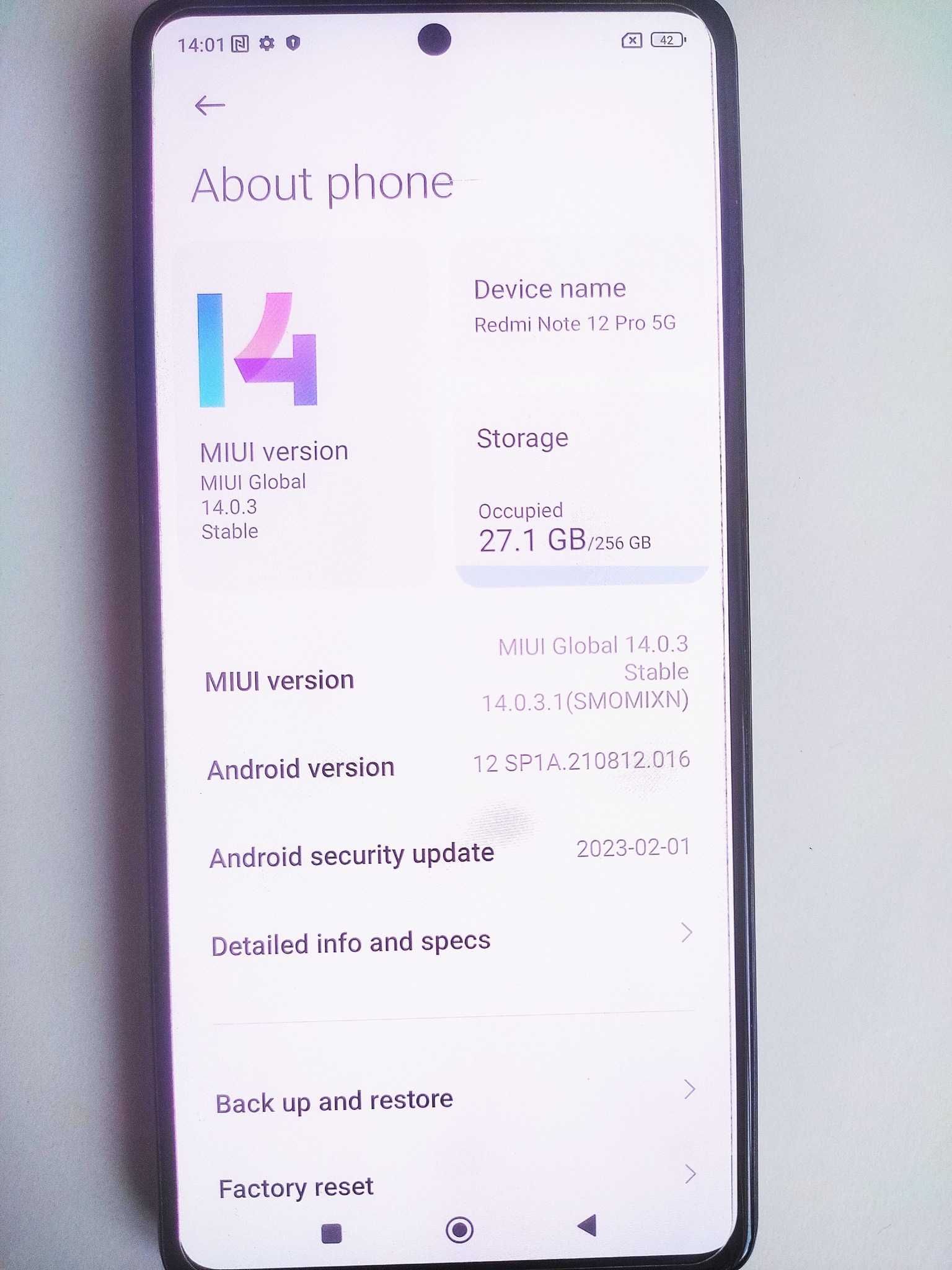 Redmi note 12 pro 5G 256 GB.