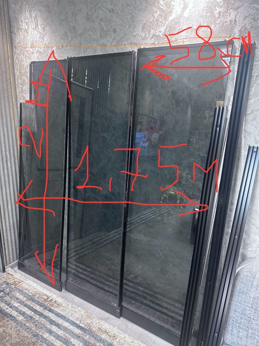 Раздвижная дверь каленное стекло продаю недорого