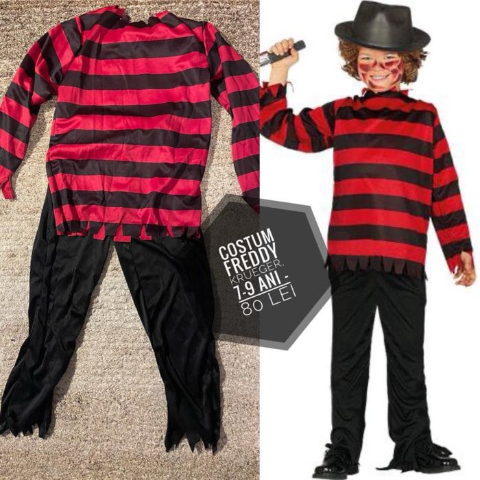 Costum Halloween Freddy Krueger, 7-9 ani