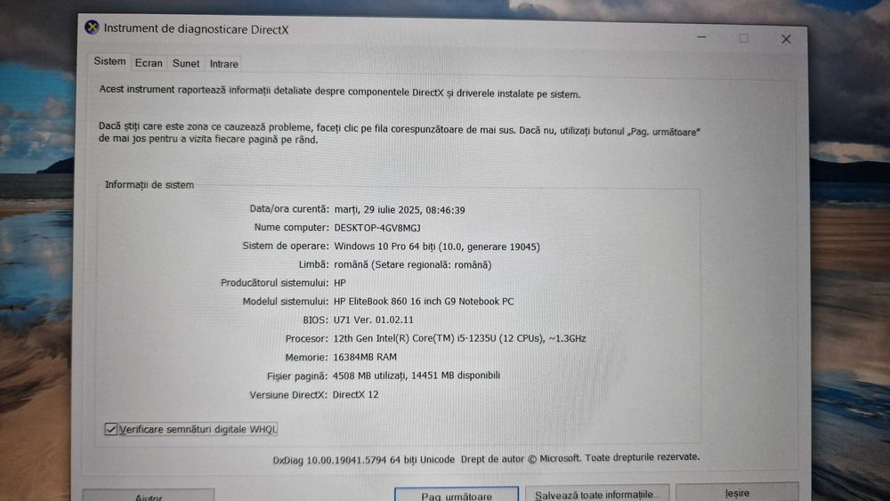 Laptop HP EliteBook 860 G9, 16" WUXGA IPS, Intel i5-1235U, 16GB