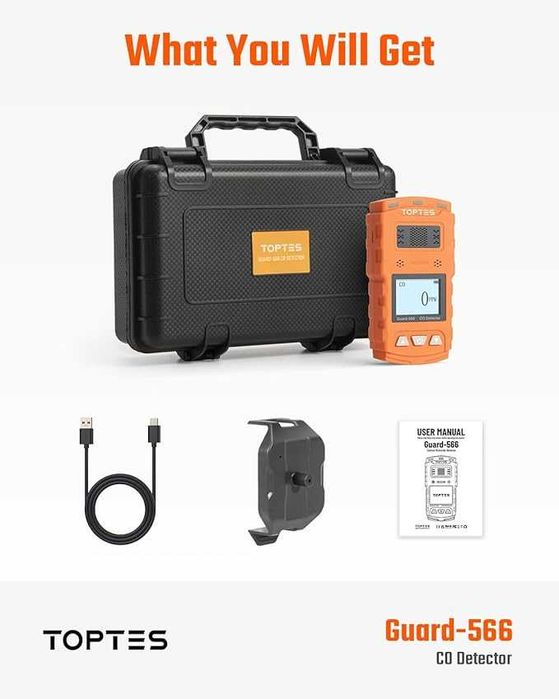 TopTes Guard-566 Преносим детектор за въглероден оксид