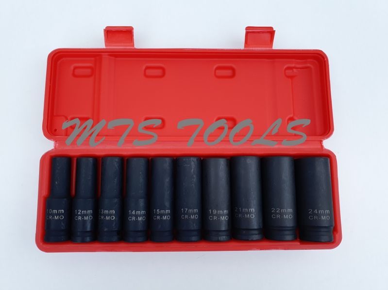 Tubulare impact 1/2 / Trusa chei 10 piese 10-24mm bihexagonale