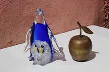 Piesa colectie PINGUIN cu pui, sticla MURANO, Italia