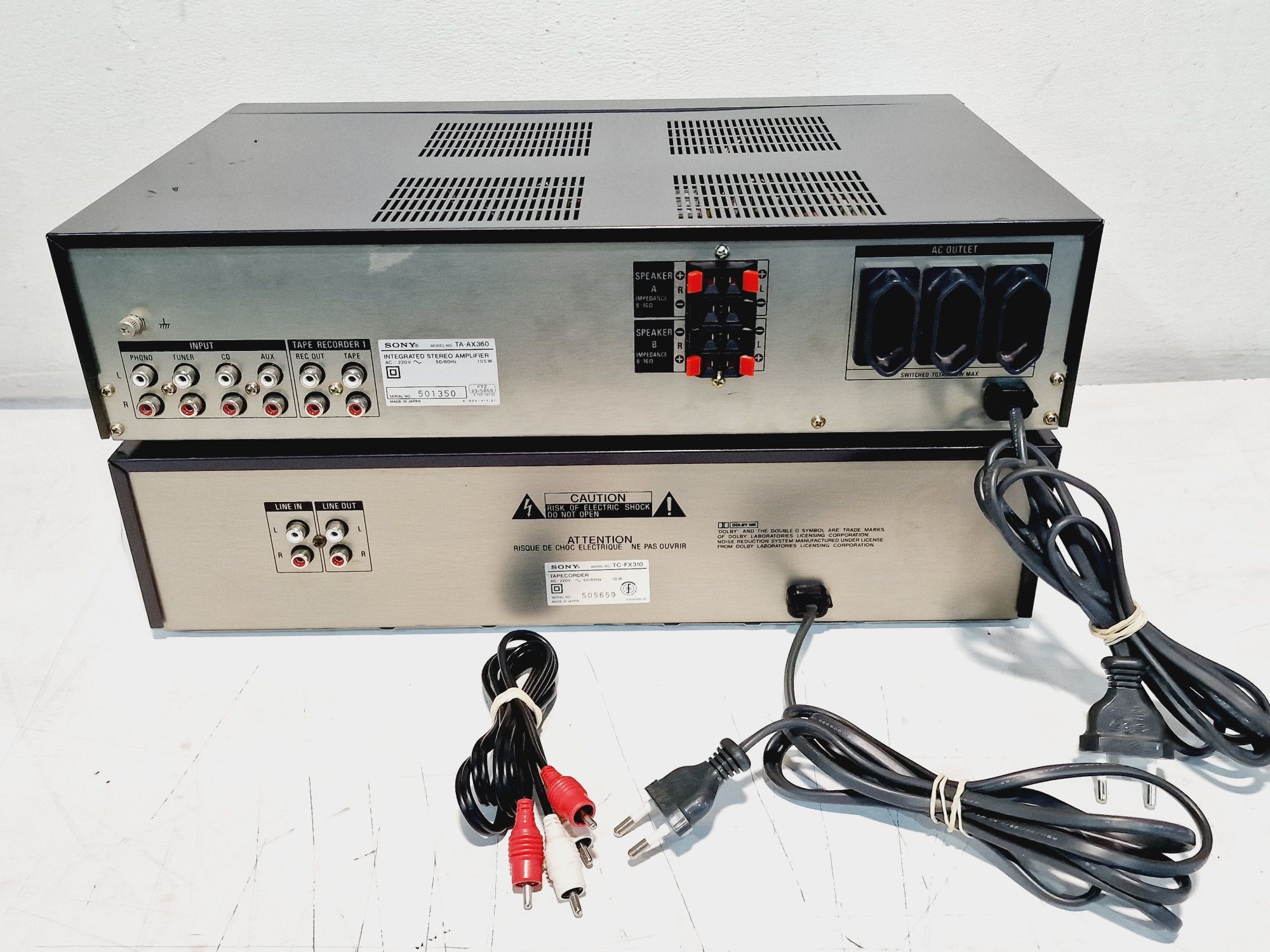 linie audio SONY, amplificator TA-AX360,deck TC-FX310, vintage japan
