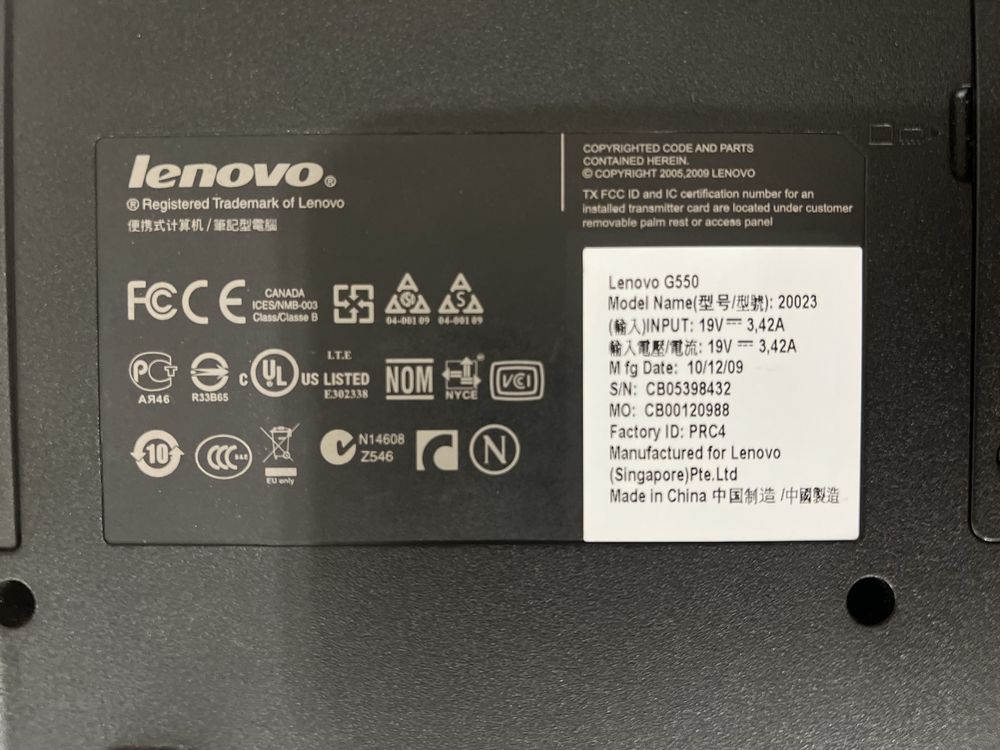 Ноутбук Lenovo G550