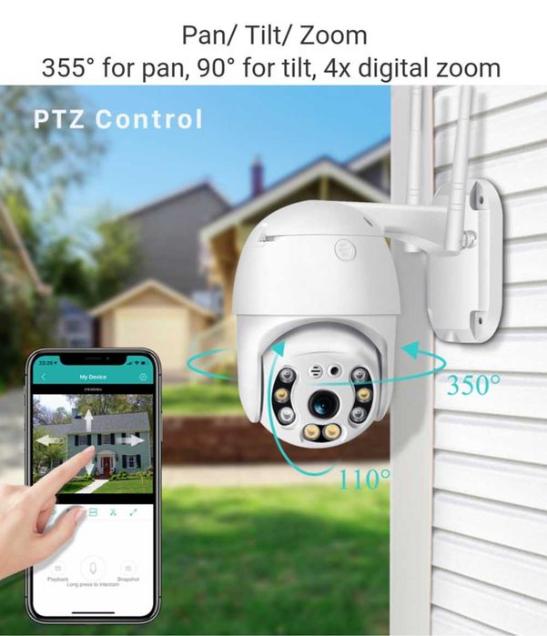Камера, външна въртяща с 2 антени WIFI Full HD IP camera камера