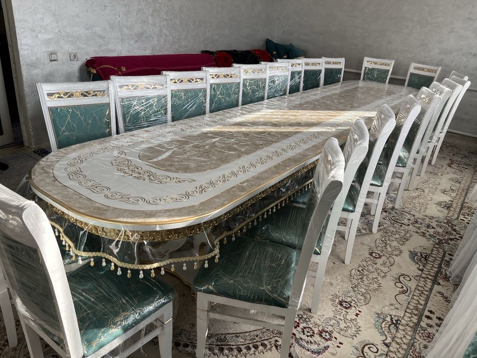 5 м стол 22 шт стулья Алматы Рассрочка Новый Заказбен Купить Цена