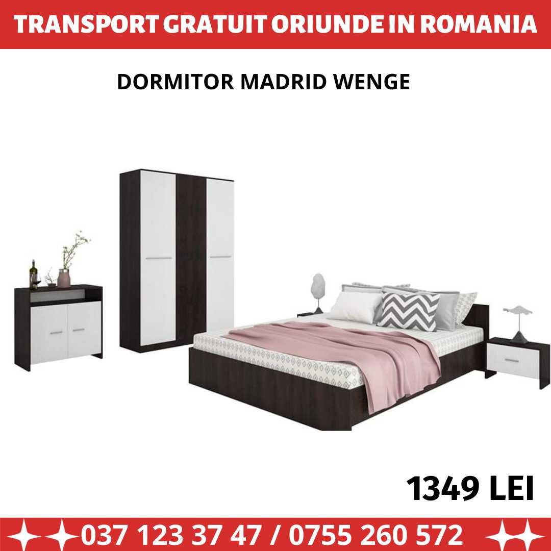 Set mobila de dormitor Madrid Wenge , livrare gratuita