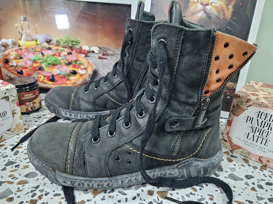 Топли боти естествена кожа N38