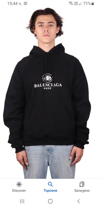 BALENCIAGA Mode Cotton Mens Hoodie Portugal / М Unisex ОРИГИНАЛ Суичер