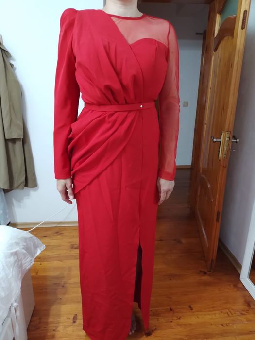 Rochie de seară roșie, de nașă/soacră