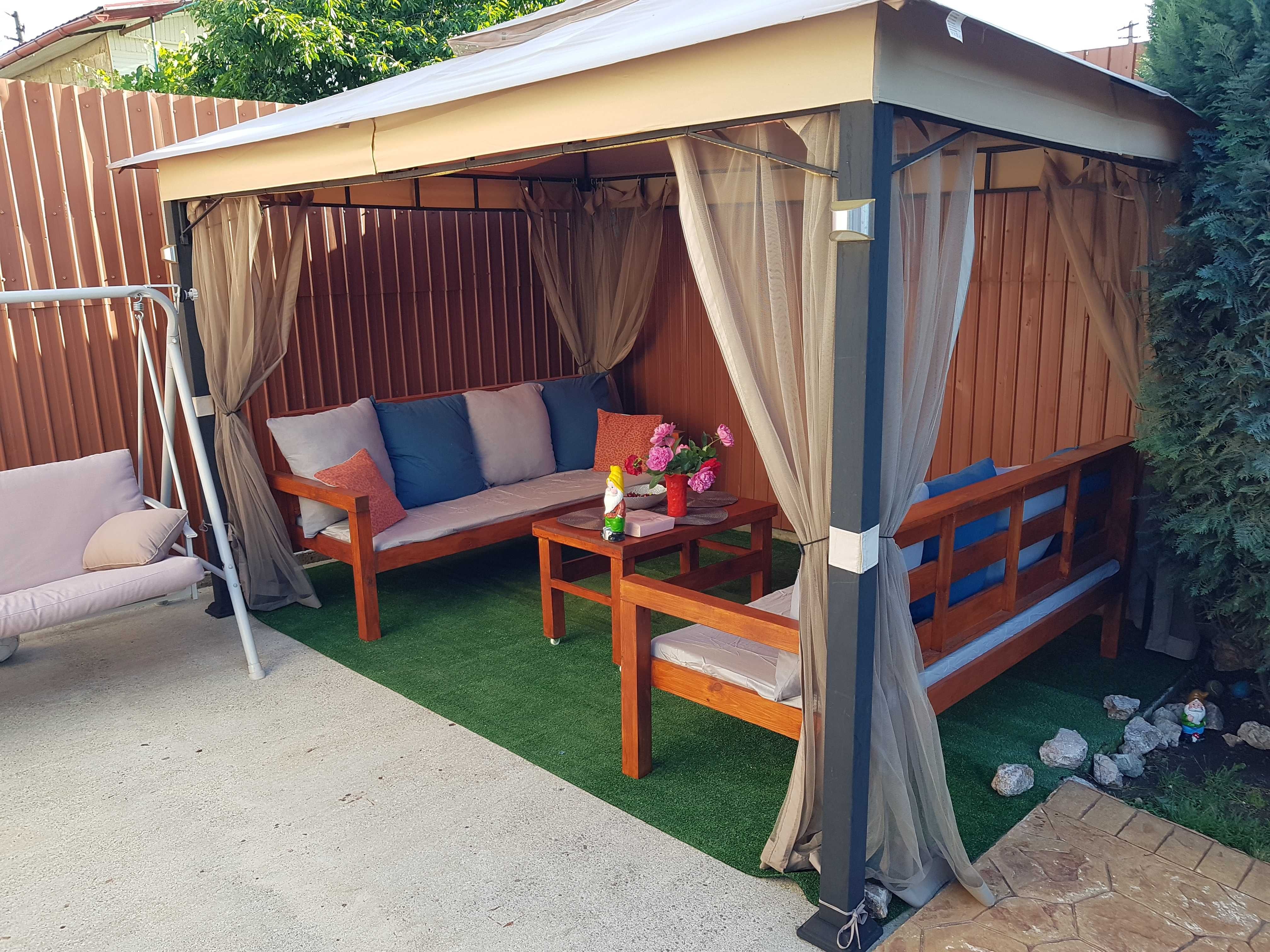 Set mobilier exterior 2 canapele+masă+saltele+8perne ! grădina/terasă!