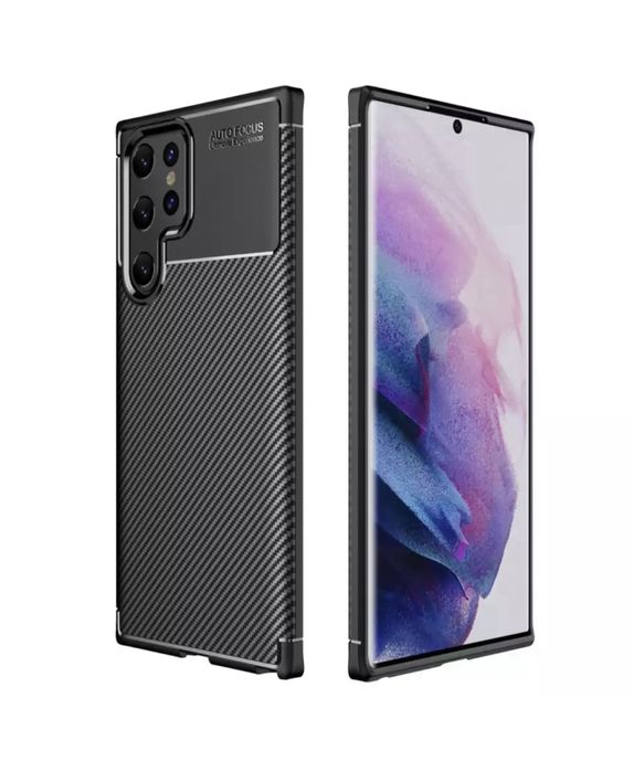 Husa Carbon Case Samsung S22/S23/S24/S25 PLUS ULTRA Slim / Hard Neagra