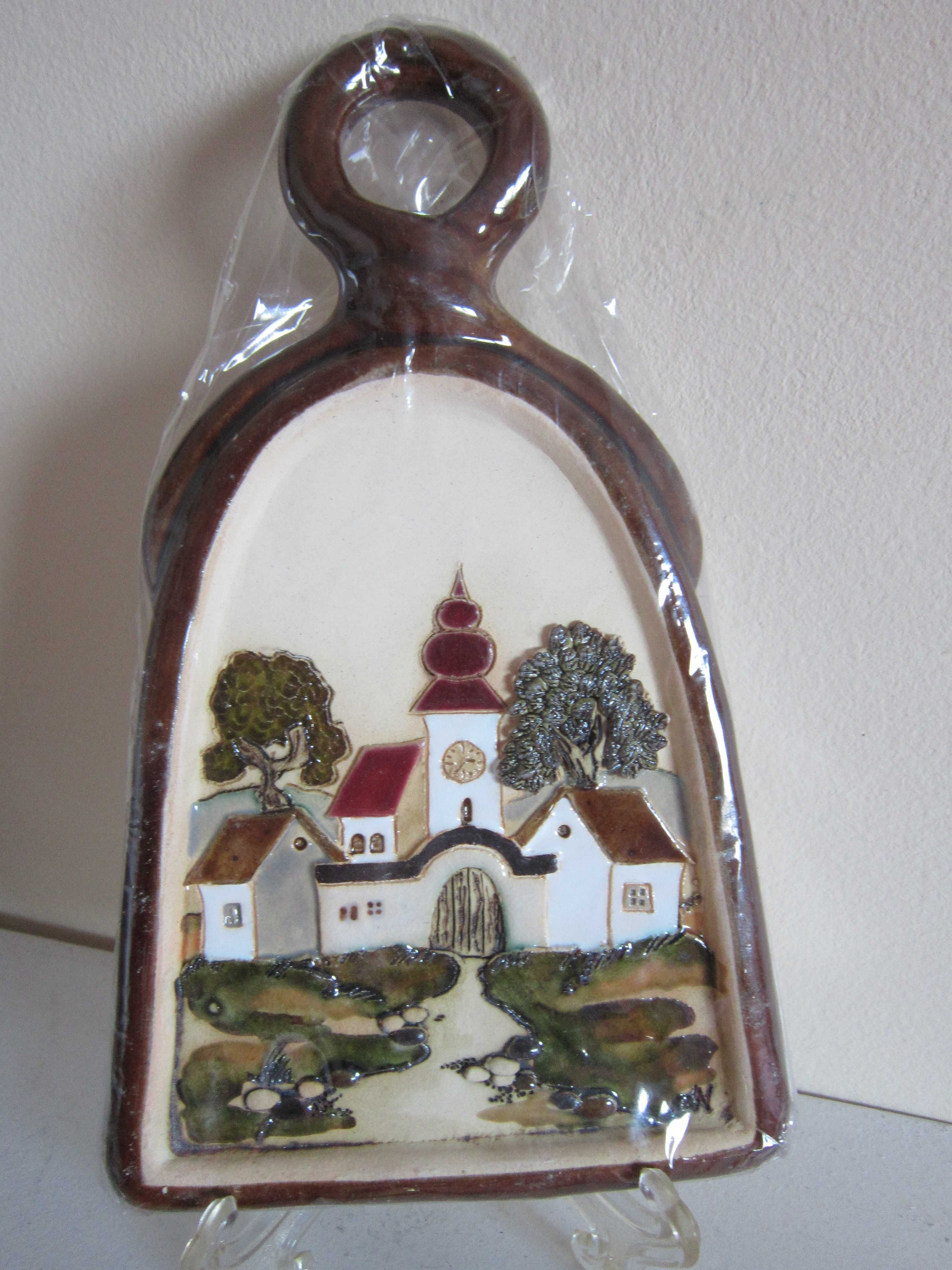 cadou rar Peisaj biserica 3D ceramica portelanata,Germania'80
