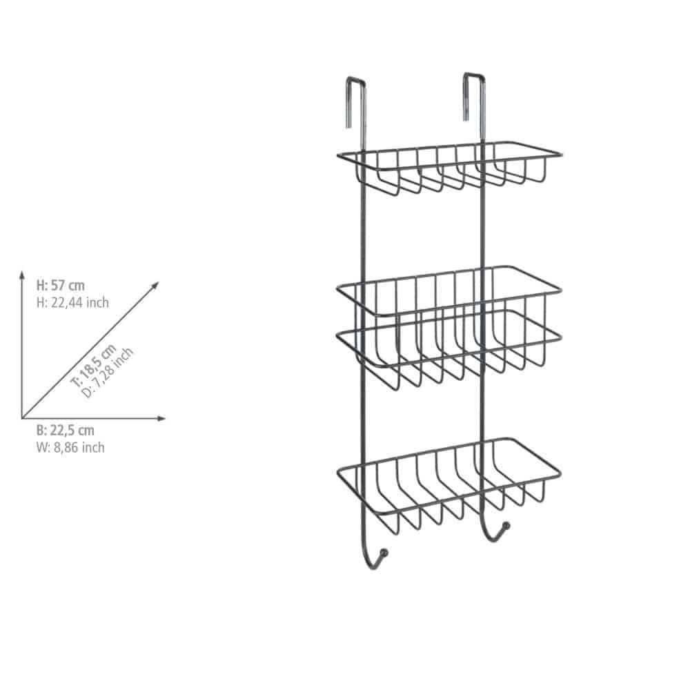 Etajera baie dus cu agatare fara gaurire |WNK 359495 Negru