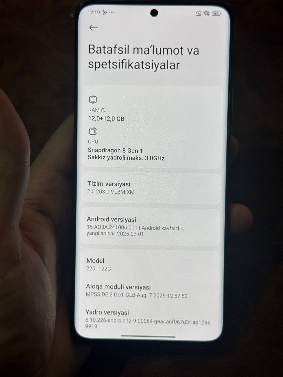 Xiaomi 12 pro 12 RAM, 256 ROM