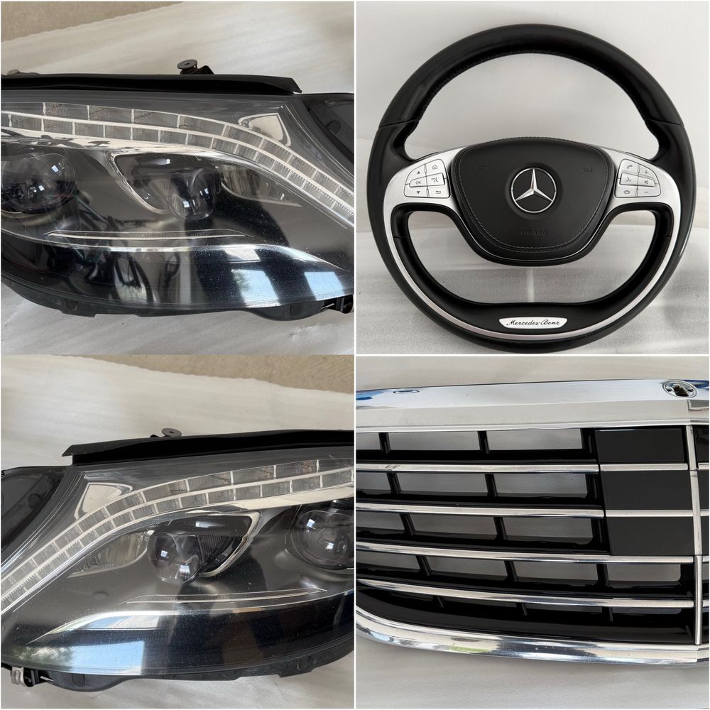 Фарове. Решетка. Волан. AMG 63 Mercedes W222 Амг пакет