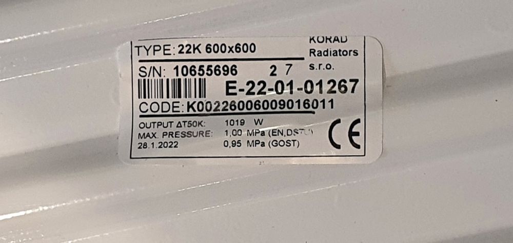 Radiator alb 60×60 cm