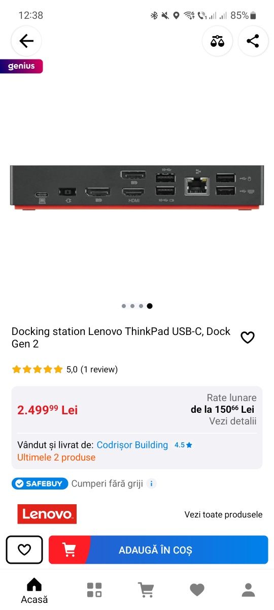 Docking station Lenovo ThinkPad USB-C, Dock Gen 2