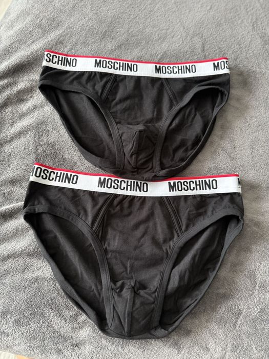 Moschino set 2 chiloti barbati negri cu logo alb marimea XL noi origin