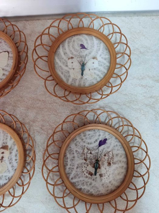 Set 6 suporti pentru pahare cu fluturi