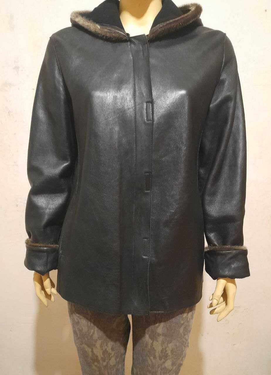 Michael Kors кожаная куртка с капюшоном 38 - 40 размер