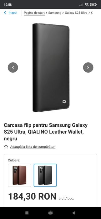 Husa piele Samsung Galaxy S25 Ultra tip carte Qialino