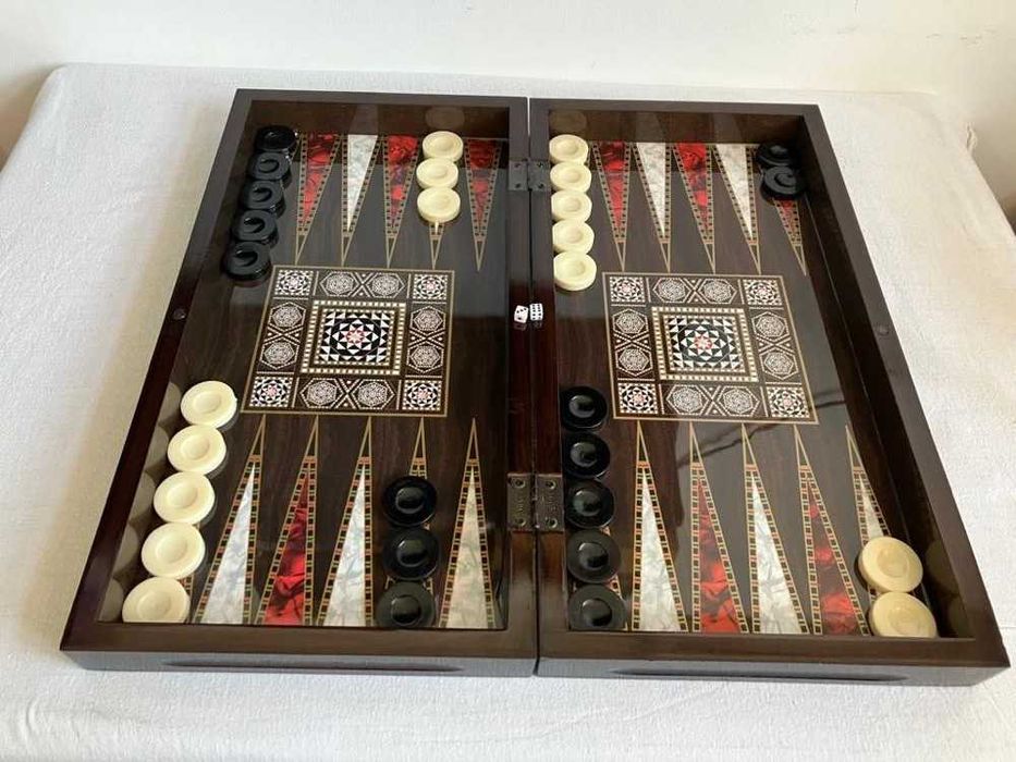 Joc Table Turcesc (joc de Table) NOU - Lux lemn lacuit. SIGILAT!
