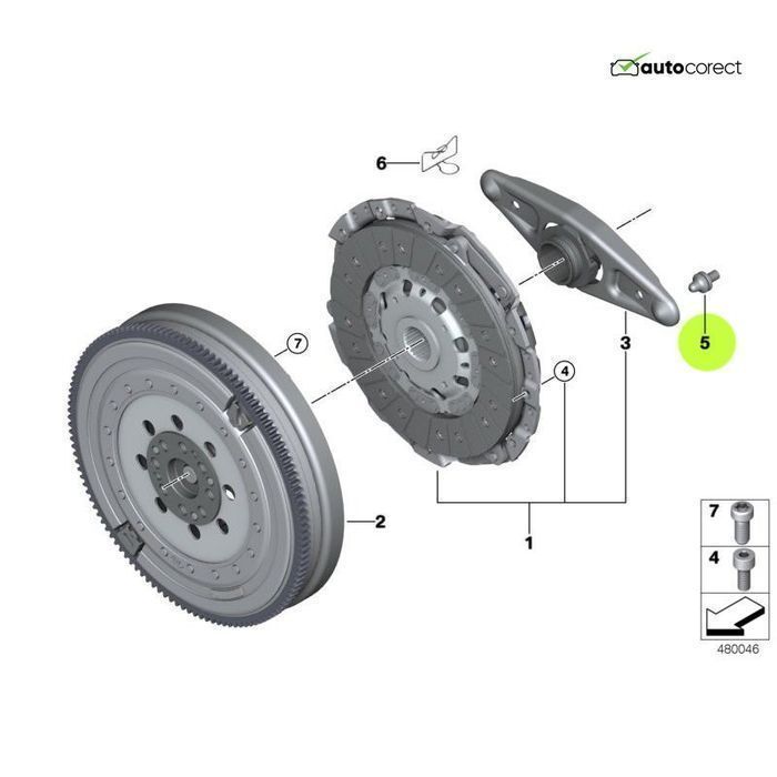 Pivot parghie ambreiaj BMW 21511223328