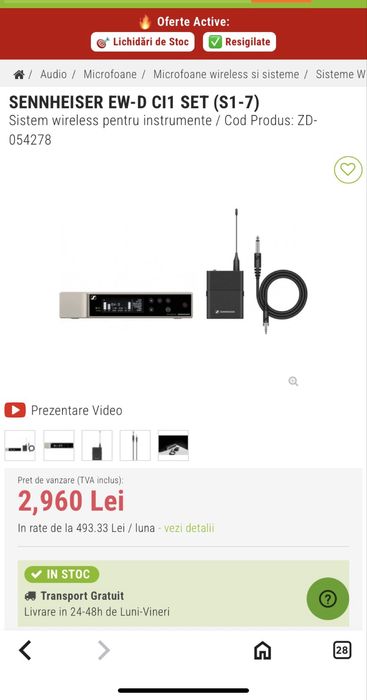 Vand receiver sennheiser EW-D nou nout