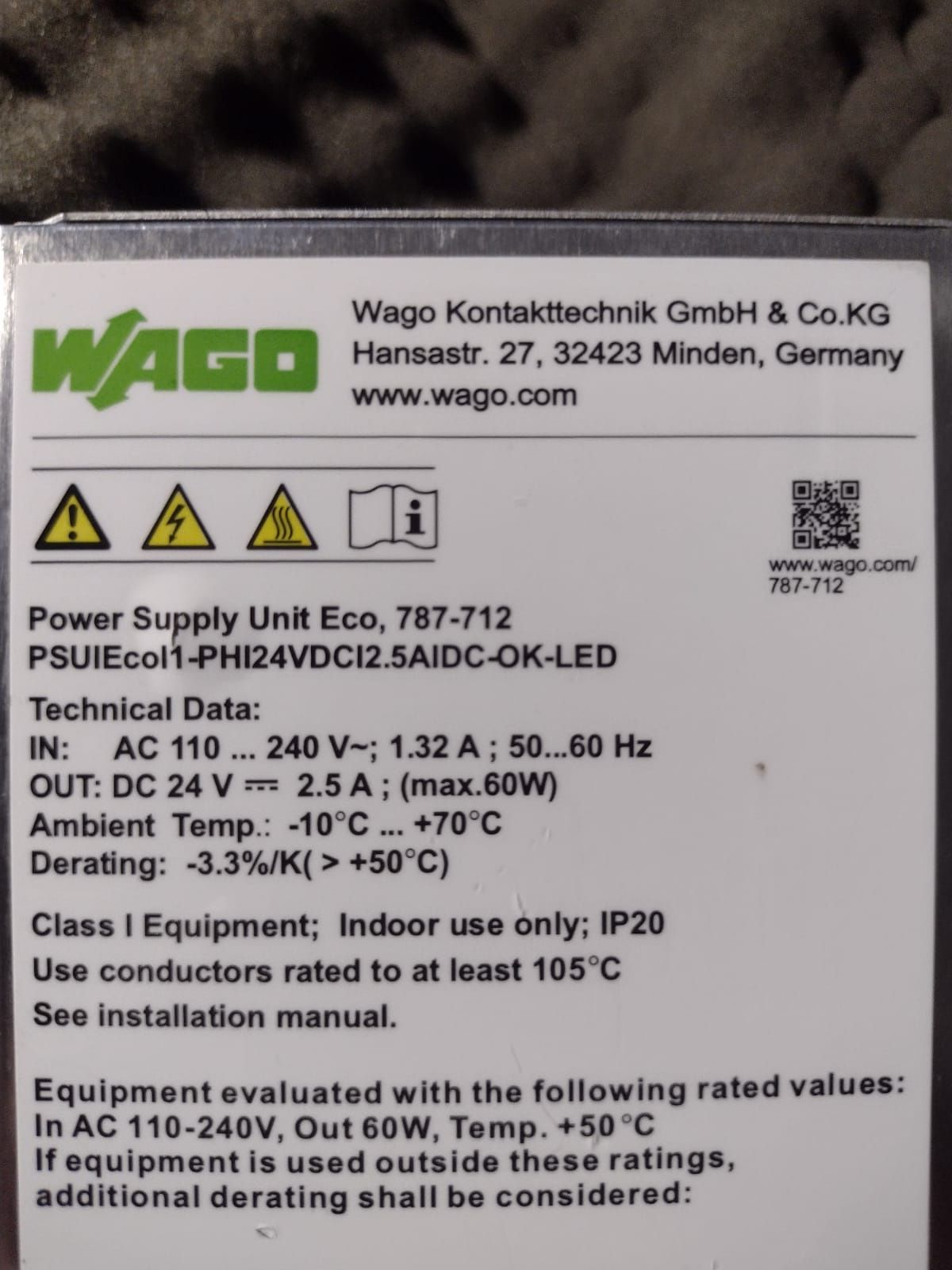 Alimentator 24v wago