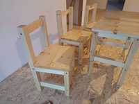 Set masa + 3 scaune lemn.