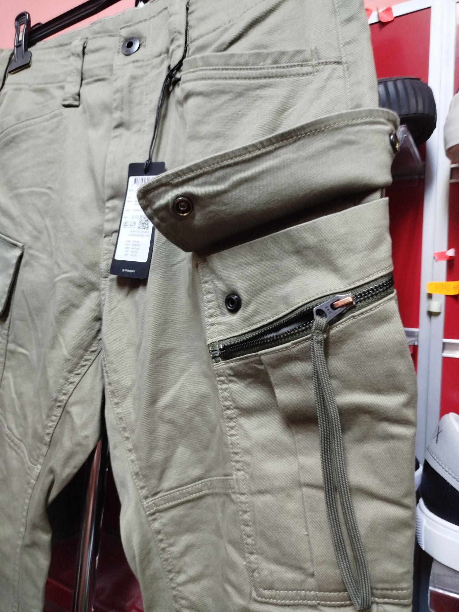 Оригинален мъжки карго панталон G-Star Raw Zip Pocket W33 W35 W36 нов