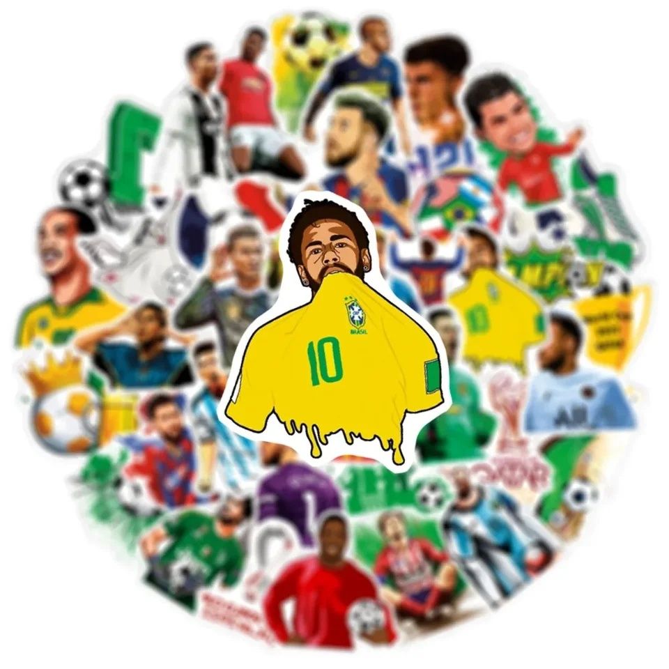 Set 50 abțibilduri stickers Football Star Neymar Messi Ronaldo laptop