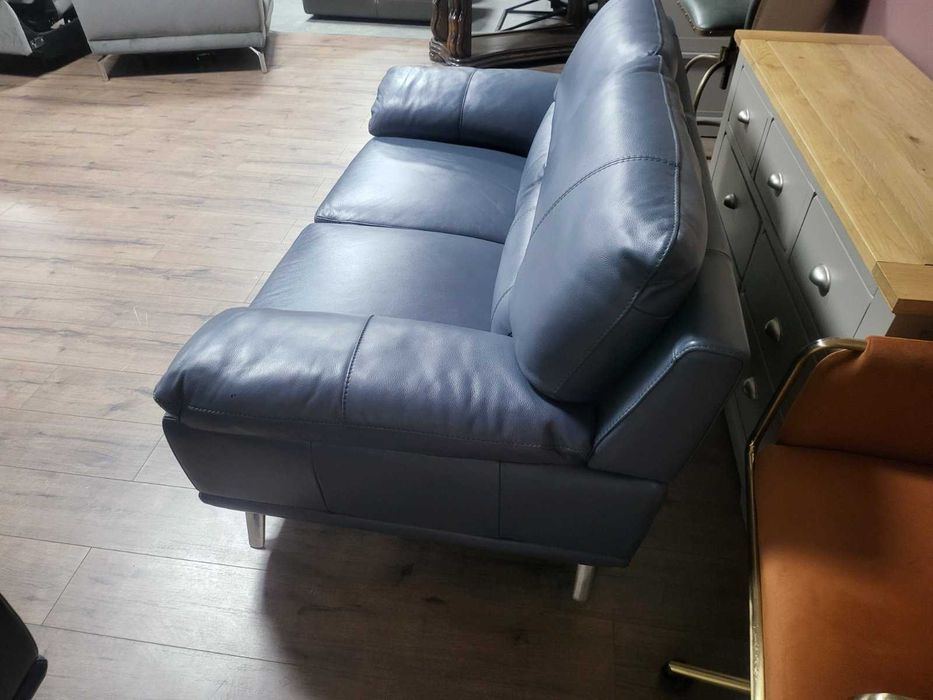 Син кожен комплект дивани тройка и двойка