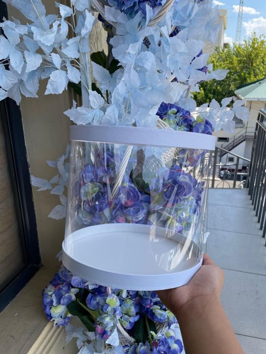 Прозрачный коробка круглый