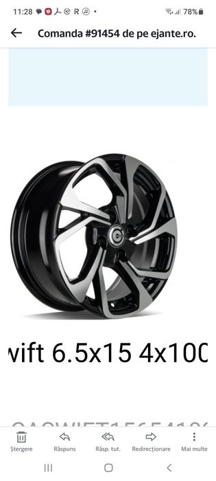 Jante R15 4x100 model carbonado 2025 impecabile Dacia,Hyundai,Renault