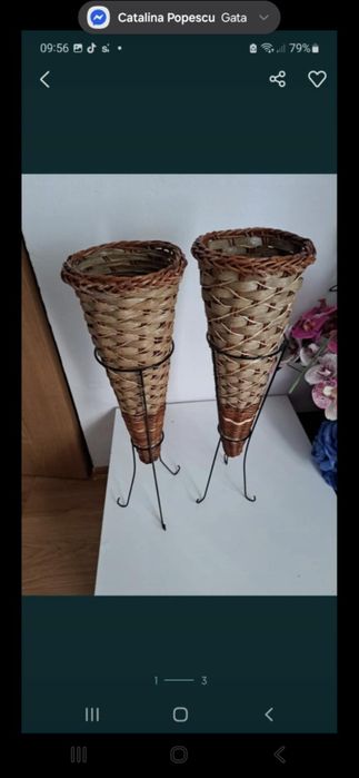 Vând 10 bucati coșuri ratan noi