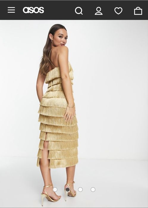 Asos рокля златна