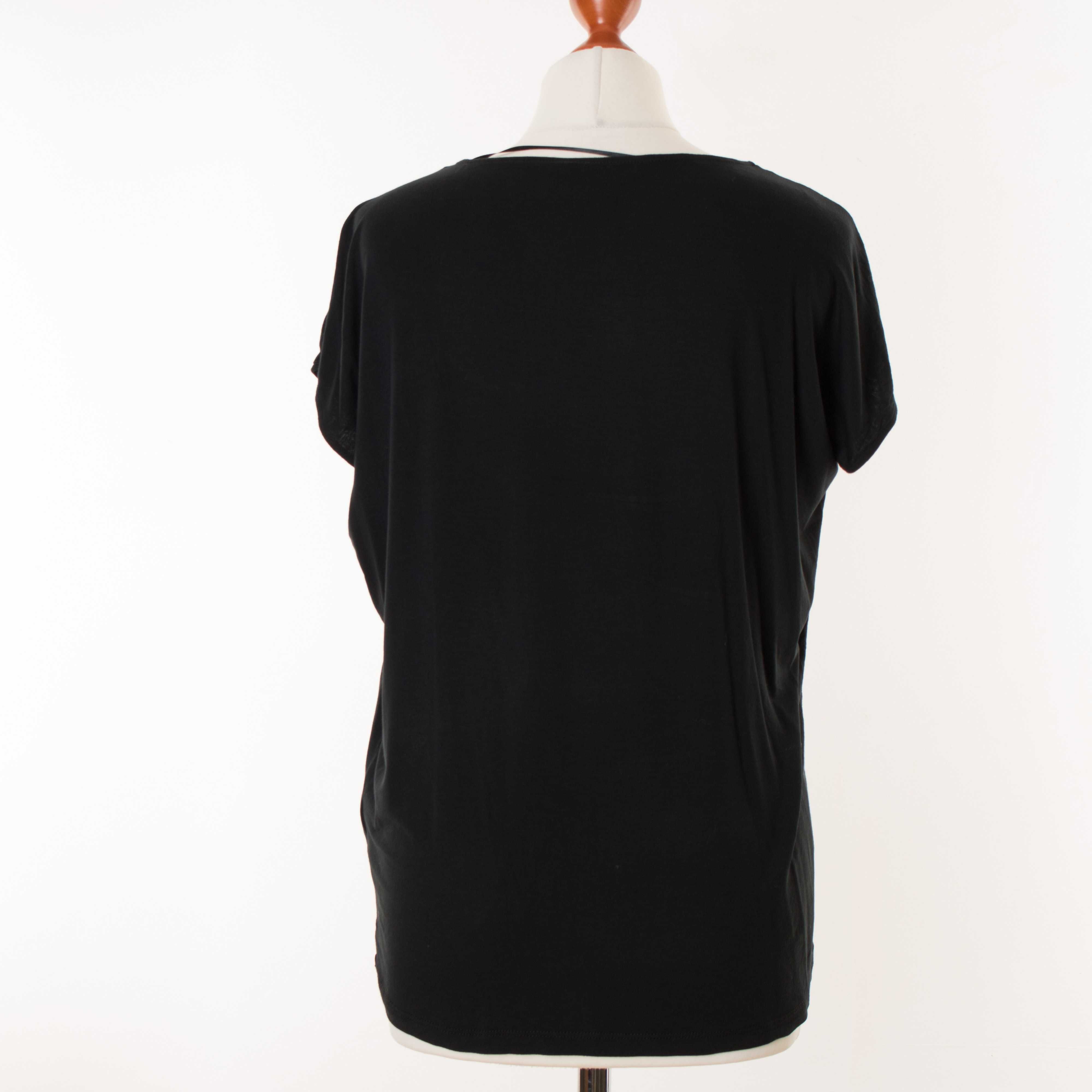 HUGO BOSS Страхотна дамска черна тениска от вискоза размер S