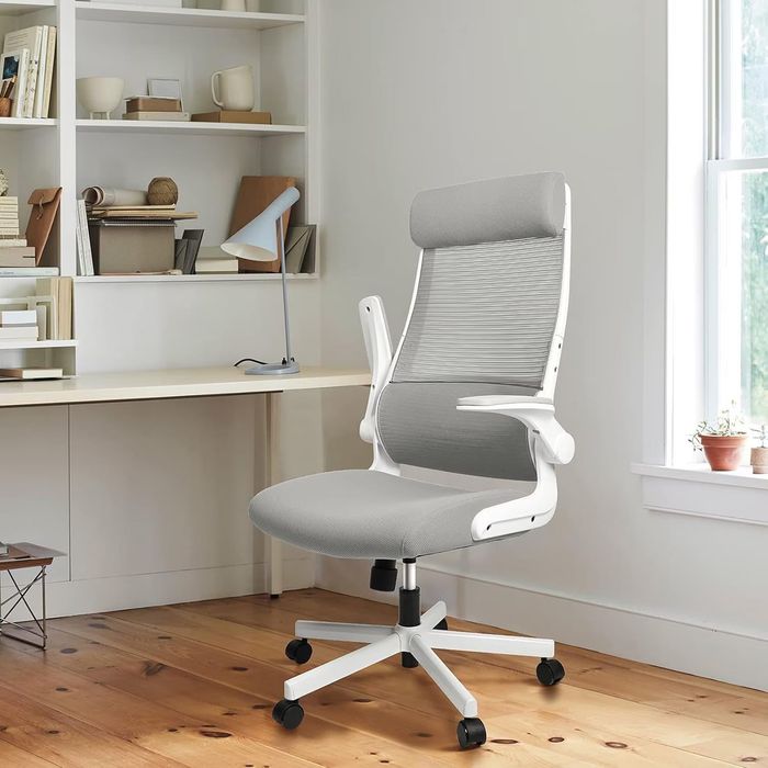 офис стол MELOKEA, с лумбална опора, мрежеста облегалка